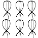 6 Pack Wig Stand Wig Hanger, 14 inch Wig Holder Black Wig Display Tools Wig Dryer Rack for Wigs