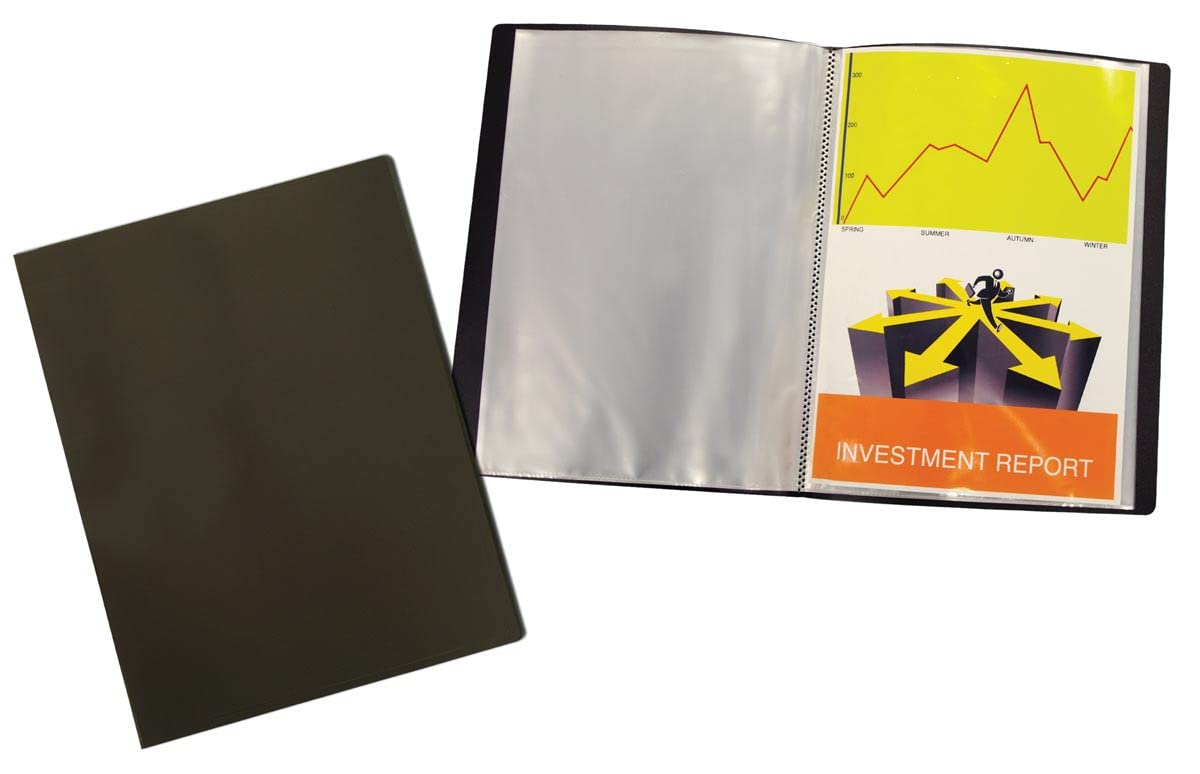 Liderpapel Storefront Folder 37905 10 Sleeves Polypropylene DIN A4 Opaque Black