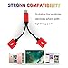 iPhone Lightning Charge & Audio Cable, Lightning to Double Lightning 2 Lightning Port for iPhone 7/ iPhone 7 Plus/iPad, Support Music Control, Charger and Phone Communication (Black-Red) (red)