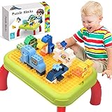 HOMOFY Building Block Table for Toddler, 80+ PCS