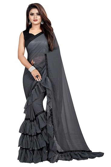 Womens Georgette Saree With Blouse Piece