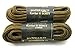 2 pair pack round Tan Rust w/Black proTOUGH Heavy Duty 6mm thick 3/16 Kevlar Reinforced boot laces shoelaces