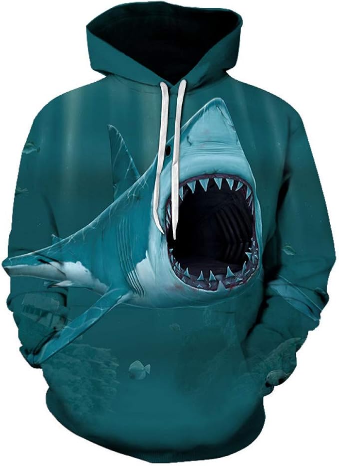 AGMKV Hoodie 3D Tropical Fish Hoodies for Fisherman Men