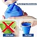 Eastshining Collapsible Travel Portable Cup Telescopic Outdoor Camping Mug with Food-Grade Silicone Pocket-Sized Drinking Water Wine for Hiking Picnic 6.7oz（200ml） with Lid-Blue and Rose Red