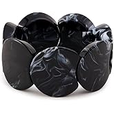 MMIUAEG Colorful Acrylic Resin Bracelet for Women Stretch Vintage Boho Bangle Bracelets Chunky Wide Geometric Plastic Wristbands Resin Beads Cuff Bangle for Women Holiday Beach Jewelry