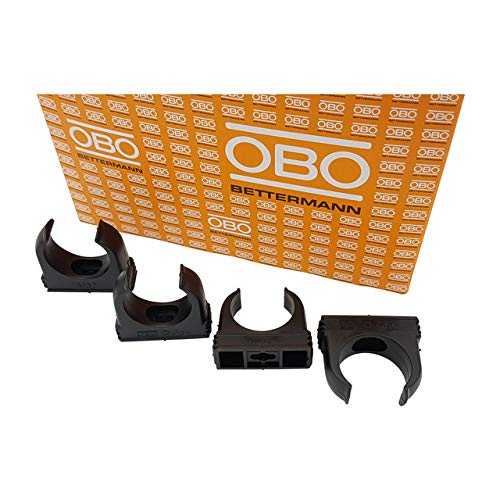 OBO Bettermann M16 Quick Clamps Clamp Pipe Clamp Can be Stacked Deep Black, black