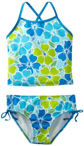 Kanu Surf Big Girls' Florence Tankini Swimsuit, Aqua, 12
