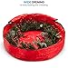 ZOBER Christmas Wreath Storage Container - 30 Inch Wreath Bag for Artificial Wreaths - Dual Zippered Wreath Storage W/Strong, Durable Handles - Red