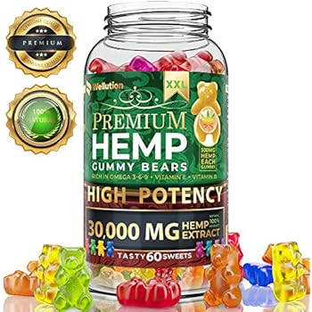 Hemp Gummies Premium XXL 30000 MG High Potency - 500 Per Fruity Gummy Bear with Hemp Oil | Natural Hemp Candy Supplements for Pain, Anxiety, Stress & Inflammation Relief | Promotes Sleep & Calm Mood
