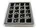 DR. ORGANIZER 3301 Earring and Ring Jewelry Organizer with Velvet Tray, US Patented, 20 compartments, Clear with Gray Insert