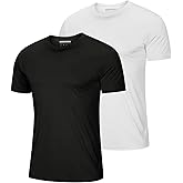 MAGCOMSEN 2 Pack Men's Short Sleeve Dry Fit Athletic Shirts UPF 50+ Running Gym Workout Tops Moisture Wicking Cooling Shirts