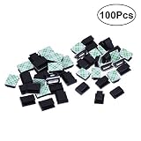 OUNONA 100PCS Adhesive Cable Mount Cable Ties Holder for Car Office and Home