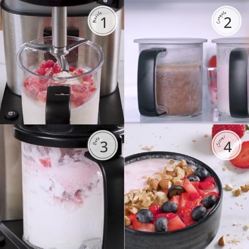 Gelatella, Sorbetière Multifonction, Moteur Brushless, 1,4 L, 11 Programmes, Écran Tactile, Glaces, Boissons Froides, Smoothies, Milkshakes, Sorbets, 2 Pots Tritan, Technologie CreamPulse