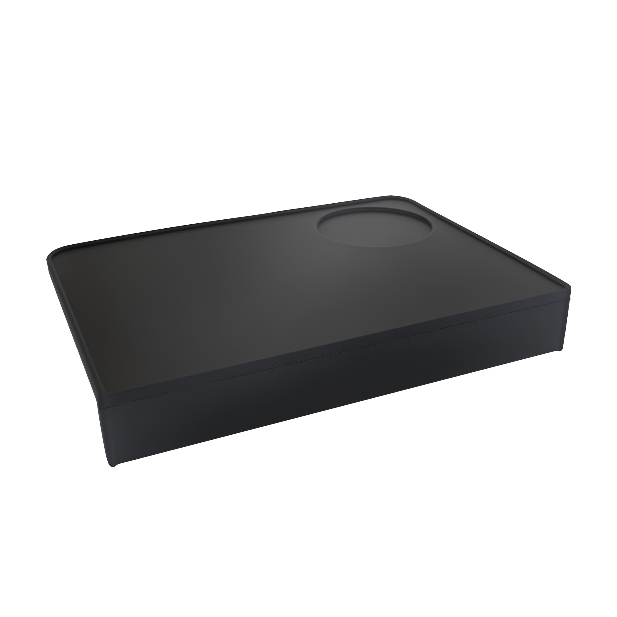 Photo 1 of (USED/FAIR) CHULUX Coffee Tamper Mat for Espresso, Silicone Tamping Pad, Anti-Slip Corner Mat, Barista Portafilter Holder, Espresso Machine Accessories Tamping Station, Heat Resistant, Black