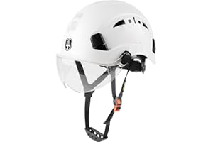 GREEN DEVIL Safety Helmet Hard Hat with Visor Chinstrap Adjustable Lightweight Vented ABS Work Helmet for Men and Women 6-Poi