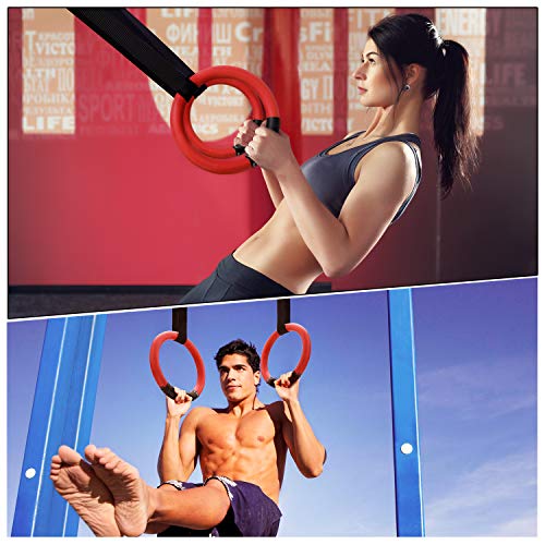 image for PACEARTH Gymnastic Rings 1100lbs Capacity with 14.76ft Adjustable Buck