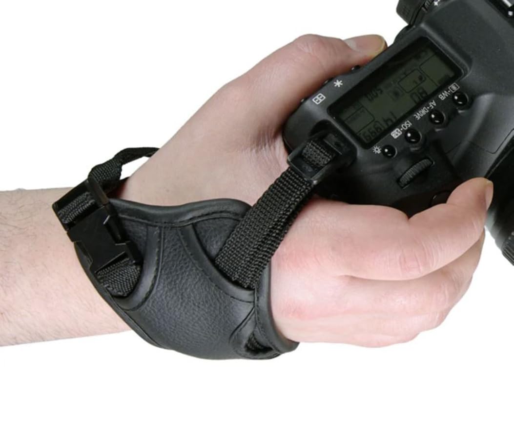 Khalia-Foto Pixel Padded Leather Wrist Strap 3 Point Hold System with Tripod Mount