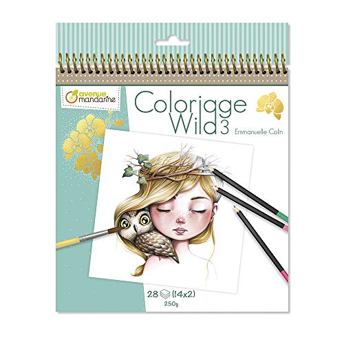 Avenue Mandarine GY077C Sammelmalbuch Wild, Edition 3, aus Zeichenpapier 250g, mit mikroperforierten Blättern, 28 Blatt…