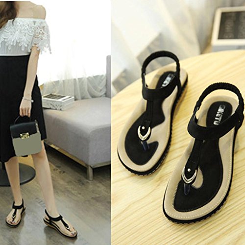 image for Aniywn Shoes Aniywn Women Simple Flat Sandals Shoes Lady Bohemia Slipp