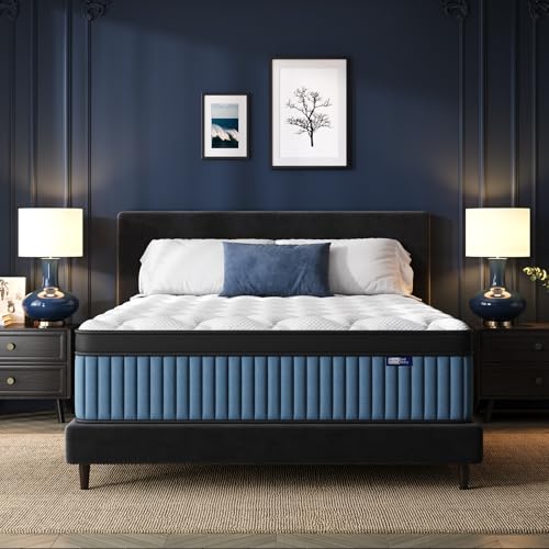 BedStory Medium Firm King Mattress 12 Inch, Deep Sleep Hybrid Mattress with Extra Lumbar Support, King Size Bed in a Box for Spine Alignment ＆ Pressure Relief, CertiPUR-US Certified, 365-Night Trial