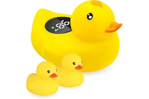 IOG Baby Bath Tub Thermometer for Newborn - Bathtub Water Temperature Thermometer for Toddler, Safety Floating Bathing Tub Toy Newborn Bath Essentials, Gift for Mom Kid Girls Boys (Duck)