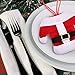 8 Pieces Christmas Table Decorations Christmas Silverware Holder Santa Suit Dinner Flatware Holders