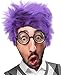 Costume Adventure High Anxiety Purple Fearful Feelings Wig and Glasses Costume Set