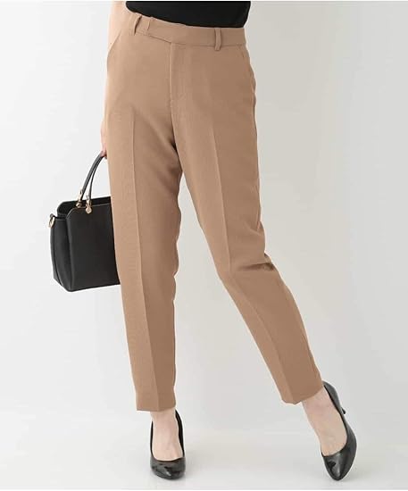 Amazon オフオン Ofuon セットアップ対応 洗える センタープレスクロップドパンツ ベージュ M ロングパンツ 通販