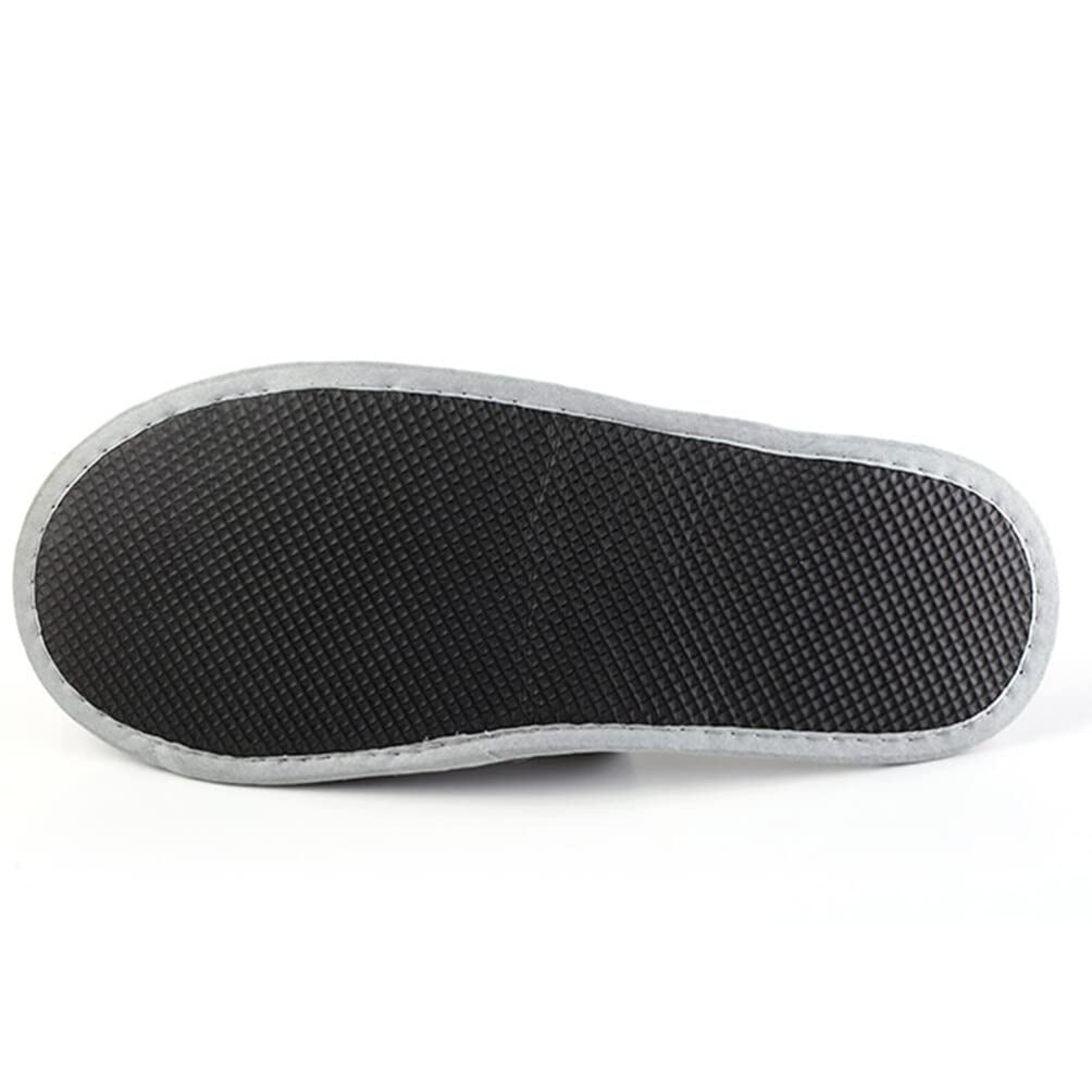 PRETYZOOM 1 Pairs Portable Travel Open Toe Spa Hotel Guest Room Indoor House Business Trip Flight Footwear Bag Black Slippers, Grey, 8.5 UK