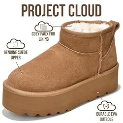 Project Cloud 100% Genuine Leather Ankle Boots for
