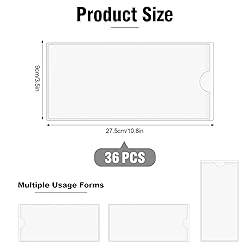 36 Pack Adhesive 10.8" x 3.5" Index Card Pockets
