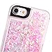 iPhone 8 Case, Caka iPhone 8 Glitter Case Luxury Fashion Bling Flowing Liquid Floating Sparkle Glitter Hard Case for iPhone 7/8 (4.7 inch) - (Pink)