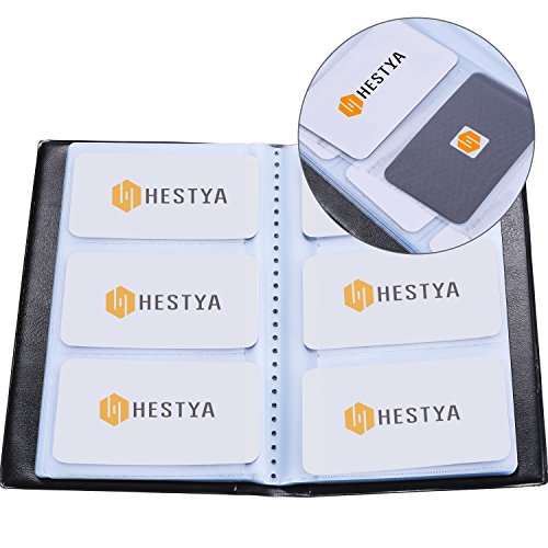 Hestya 1 Business Card Organizer Book and 2 Pack Mesh Card Holder Display Collection Organizer Capacity 50 Cards for Desk Office - Thumbnail 4