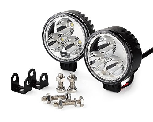 Xprite 3-inch 9 Watt High Power LED Work Lamp Off-Road Spotlight (2-Pack)