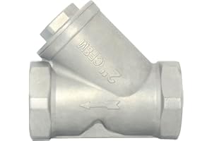 Megairon 2" WYE Strainer Mesh Filter Valve,800WOG Y-Spring NPT Female Check Valve,Stainless Steel SS316 CF8M
