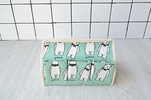 S Kaiko Cotton Linen Tissue Box Tissue Holders Napkin Box Tissue Box Cover Dispenser Case Holder Organizer Bag (green)