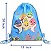 Cute Shark Drawstring Gift Bags for Shark Party Shark Birthday Supplies(12 Pack)