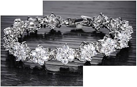 Women Diamond Tennis Bracelet 18K White Gold Crystal Bracelet Sparkle Easter Gift