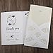 Doris Home 50pcs Vertical White Hollow Flora Laser Cut Wedding Invitation Cards Kit with envelops