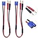 2-Pack HobbyPark EC3 Connector Male to 4mm 4.0 Bullet Banana Plugs Adapter Lead 14AWG Silicone Wire Cable 11.8