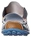 UJoowalk Womens Comfortable Casual Flexible Cowhide Leather Floral Print Walking Driving Shoes Slip on Loafers (9.5 B(M) US, Blue)