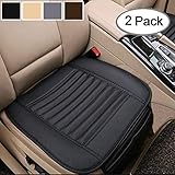 Big Ant Breathable 2pc Car Interior Seat Cover Cushion Pad Mat for Auto Supplies Office Chair with PU Leather(Black)