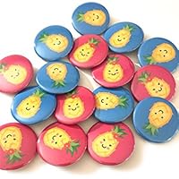 10 pcs Pineapple Luau theme pinback DIAMETER 1.5" buttons for birthday party favors gender reveal baby shower boy girl collectible flair pin