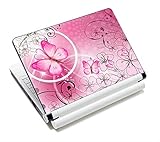 Pink Butterflies & Flowers 11.6 13 13.3 14 15 15.6 inches Netbook Laptop Skin Sticker Reusable Protector Cover Case for Toshiba Hp Samsung Dell Apple Acer Leonovo Sony Asus Laptop Notebook FY-NEK-009