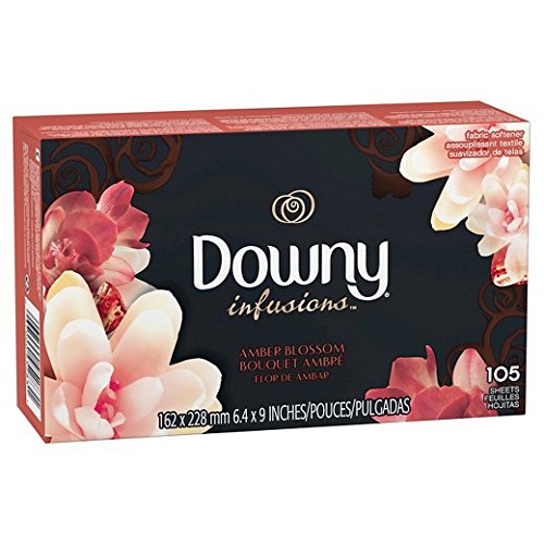 Downy Infusions Fabric Softener, Amber Blossom 105 Little Sheets (Pack of 2)