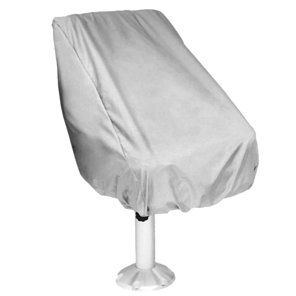 Fybida Boat Cover, Gray Waterproof Dustproof Table Chair Cover Boat Cover Oxford Fabric Helm Chair Protective Covers Elastic Closure Boat Bench Chair Cover, 61x56x64cm
