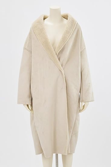 Amazon ダブルクローゼット W Closet フェイクムートンドロップショルダーガウンコート コート ジャケット 通販