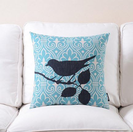 Cotton Linen Sofa Couch Chair Cushion Cover Decorative Throw Pillow Case Bird 18 X 18 Inch Fast Shipping from USA