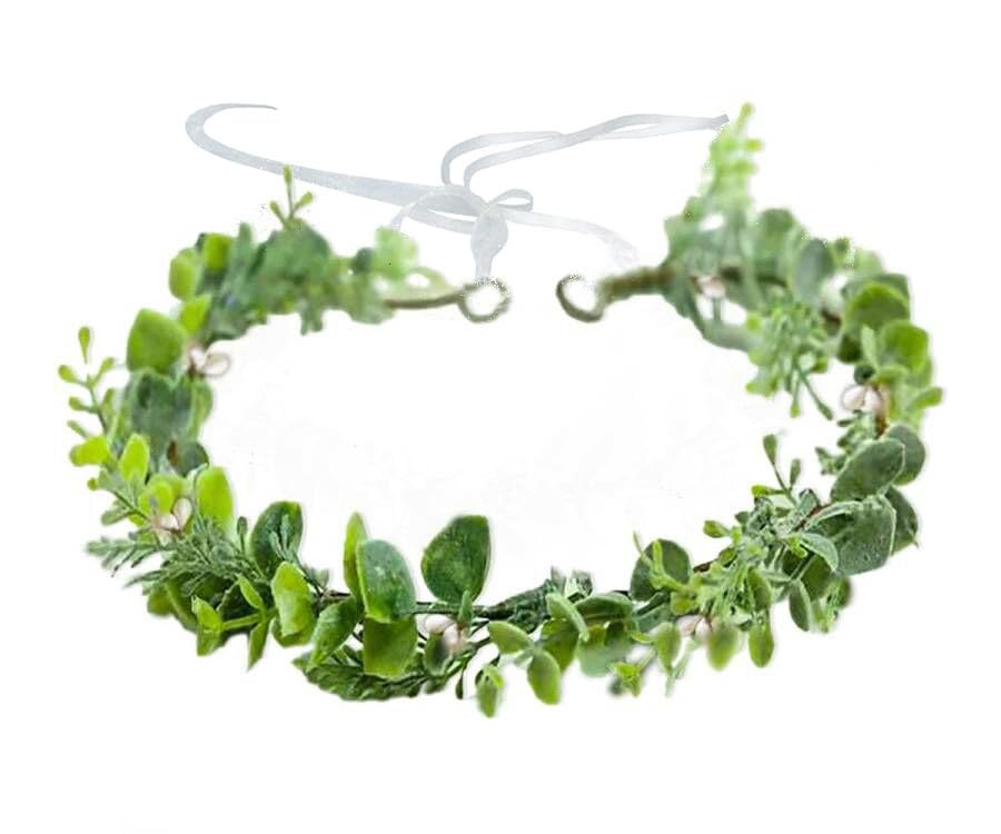 HJYHYN Flower Crown Boho Flower Wreath Artificial Floral Crown Bridal Headpiece Greenery Crown for Wedding Ceremony Party Festival
