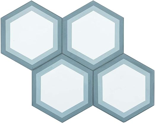 Amazon Com Mto0560 Modern 8x8 Hexagon White Baby Blue Turkish